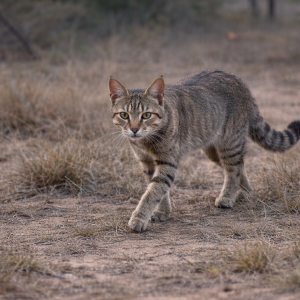 Cautious steps through the grassy field Cautious steps through the grassy field